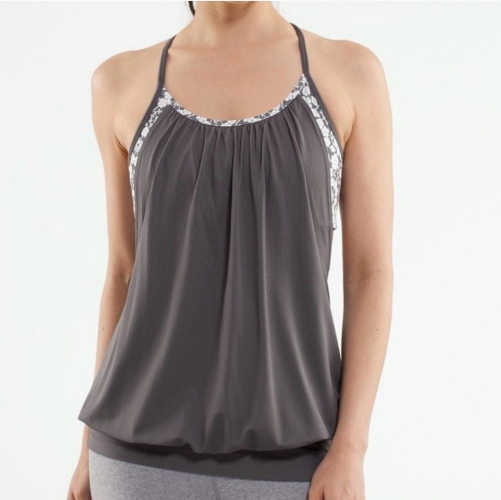 LULULEMON  No Limits Tank Soot Light/Twiggy Printed Nimbus